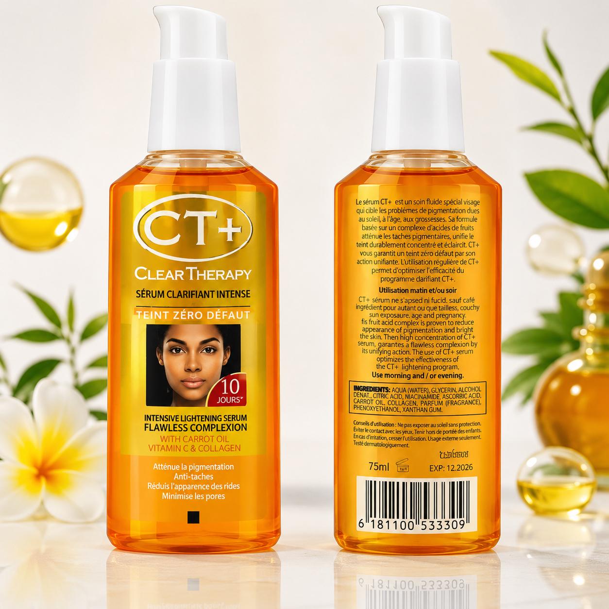 CT+ Clear Therapy Brightening Facial Serum with Carrot Oil, Vitamin C & Collagen – 75ml